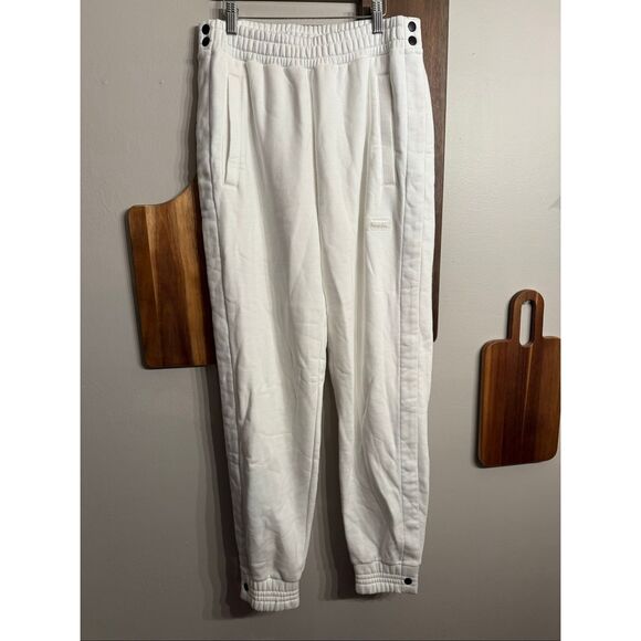 Nike white and black tear away cotton jogger sweat pants size Medium - Picture 1 of 6